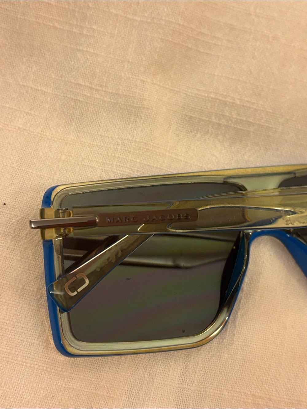 Marc Jacob’s Blue Rectangular Shield Sunglasses - Picture 2 of 3